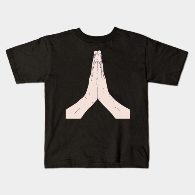 Praying - Emoticon - Folded Hands Kids T-Shirt by DeWinnes